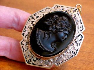 Cameo Hidden Double Locket,  Large,  Antique,  Victorian,  Very Old Photos Inside