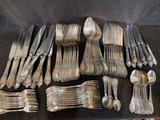 Sterling Silver Silber 925 106 Piece Flatware Set For 12 3444 Gms Weighable Supr