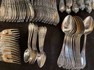sterling silver silber 925 106 piece flatware set for 12 3444 gms weighable SUPR 5