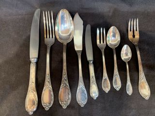 sterling silver silber 925 106 piece flatware set for 12 3444 gms weighable SUPR 8