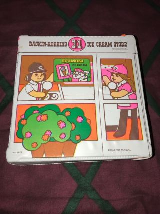 Vtg 1977 Mattel Baskin Robbins Ice Cream Shop Playset W/two Dolls Accessories