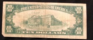 1929 10 Dollar Bill The First National Bank Ada Ohio $10 D001238A Vintage Rare 4