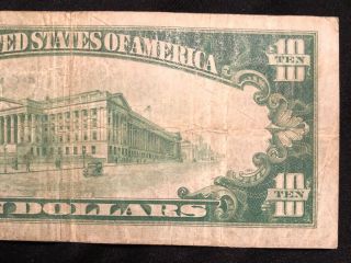 1929 10 Dollar Bill The First National Bank Ada Ohio $10 D001238A Vintage Rare 6