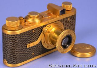 Leica Leitz I Model A Luxus Gold Camera,  50mm Elmar Lens,  Cap Rare Cla 
