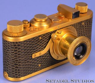 LEICA LEITZ I MODEL A LUXUS GOLD CAMERA,  50MM ELMAR LENS,  CAP RARE CLA ' ed 2