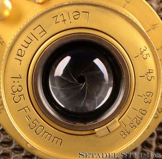 LEICA LEITZ I MODEL A LUXUS GOLD CAMERA,  50MM ELMAR LENS,  CAP RARE CLA ' ed 6