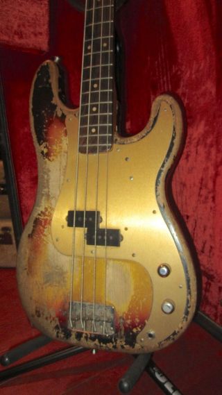 Vintage 1963 Fender Precision Bass Sunburst Finish With Ohsc
