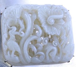 EXCEPTONAL EDWARD FARMER STERLING SILVER BOX CHINESE YUAN MING WHITE JADE PLAQUE 2