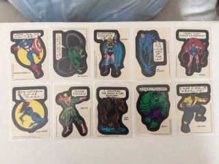 Vintage 1975 Topps Marvel Comic Book Heroes - Display Box,  Stickers,  Checklist 10