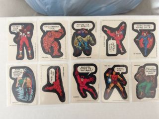 Vintage 1975 Topps Marvel Comic Book Heroes - Display Box,  Stickers,  Checklist 7