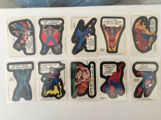 Vintage 1975 Topps Marvel Comic Book Heroes - Display Box,  Stickers,  Checklist 8