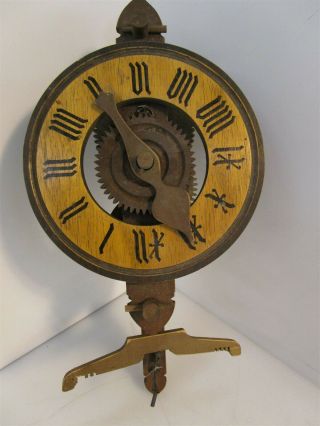 Vintage Decorative Art Wooden Handmade Swiss Clock Santer Zurich