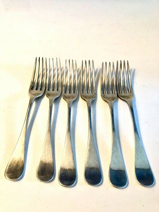 Tiffany And Co King William Sterling Silver Fork 7 3/4 " Set Of 6
