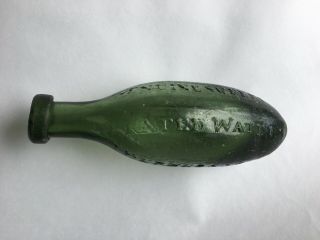 J Schweppe & Co 1830’s Green Torpedo Antique Glass Bottle Pontil Age