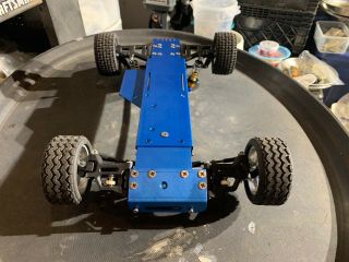 Vintage Team Associated Rc 10 Blue BME Dirt Oval Car 10