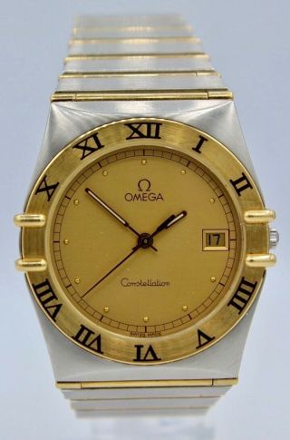 Vintage Omega Constellation Two Tone Watch Men 