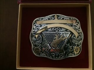 Houston Livestock Show & Rodeo 2008 Silver Plated Belt Buckle