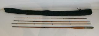 Antique The Divine Rod Bamboo Fly Rod 4 Piece Fly Fishing 9 