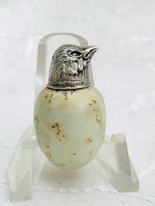 Antique Miniature Mcintyre Porcelain Speckled Egg Perfume Scent Bottle C1885