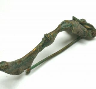 Rare Roman Bronze Fibula Brooch Circa 100 - 200 Ad Historical Jewellery.