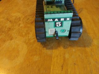 Vintage MARX TIN WIND UP TRACTOR 5 GREEN Tin Pressed Metal Great Cond.  Litho 6