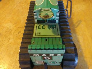 Vintage MARX TIN WIND UP TRACTOR 5 GREEN Tin Pressed Metal Great Cond.  Litho 7
