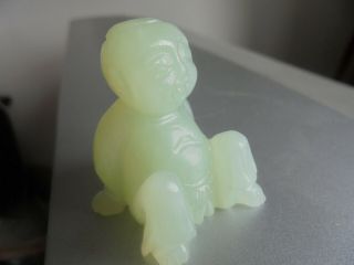 Charming Carved Natural Jade Little Boy Child Figure