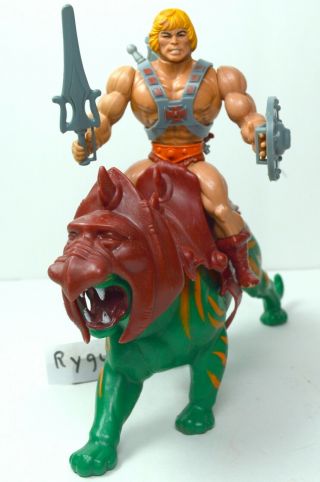 Motu,  He - Man & Battle Cat,  Figure,  Masters Of The Universe,  Vintage,  Complete