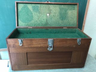 Vintage H.  Gerstner & Sons Wood Machinist Tool Chest Box w/ Key 5 Drawer 2