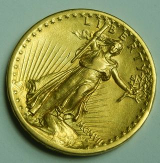 1907 Saint Gaudens High Relief Gold $20 Double Eagle AU,  Key Date Rare Gold Coin 2
