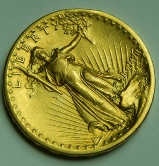 1907 Saint Gaudens High Relief Gold $20 Double Eagle AU,  Key Date Rare Gold Coin 3