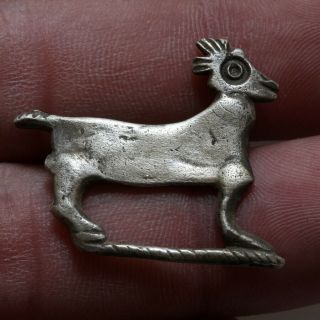 Rare Roman Silver Deer Fibula Brooch Circa 300 Ad