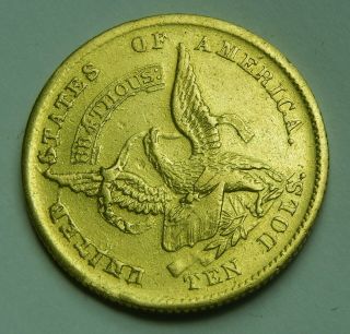 1852 Augustus Humbert US Assay Gold $10 Eagle Territorial California Rush Rare 3