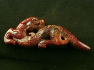 Wonderful.  3.  6 Inches Chinese Jade Hand Carved Dragon Statue S096