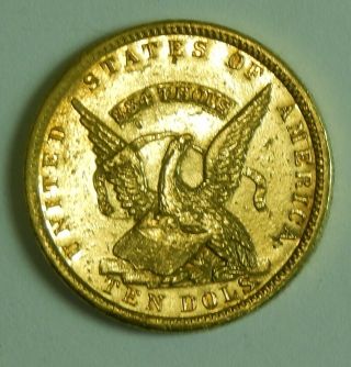 1852 Us Assay Gold $10 Eagle Territorial California Gold Rush Rare