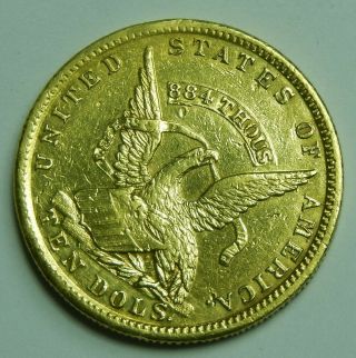 1852 US Assay Gold $10 Eagle Territorial California Gold Rush Rare 4