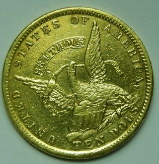 1852 US Assay Gold $10 Eagle Territorial California Gold Rush Rare 5
