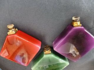 OLD VINTAGE FRENCH YBRY PERFUMS CASE W/ 5 BACARAT EMPTY CONTAINERS. 5
