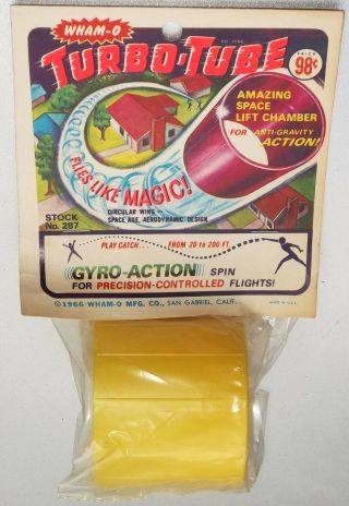 Nos Vintage 1966 " Wham - O  Turbo - Tube " Outdoor Flying Toy - Factory -