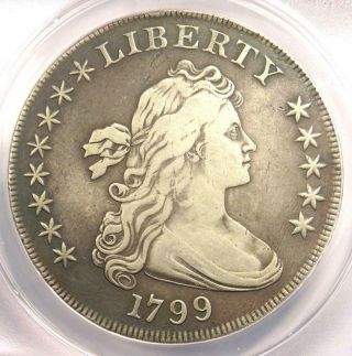 1799 8x5 Stars Draped Bust Silver Dollar $1 - Anacs Vf20 Detail - Rare Variety