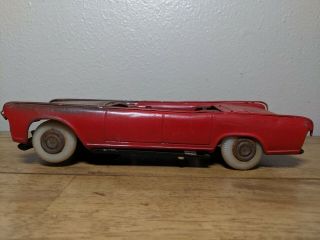 Vtg 1950s Tin Toy Car 11 " Ford Convertible Battery Power Poor - Parts