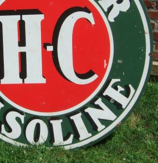 Sinclair HC Double - sided Porcelain Sign 48 Inch,  Vintage 4