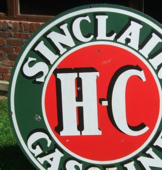 Sinclair HC Double - sided Porcelain Sign 48 Inch,  Vintage 7