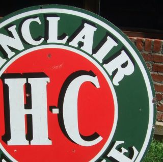 Sinclair HC Double - sided Porcelain Sign 48 Inch,  Vintage 8