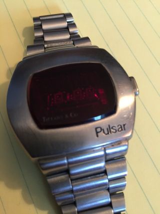Vintage 1973 Pulsar by Tiffany & Co Electronic Quartz SS Watch 2