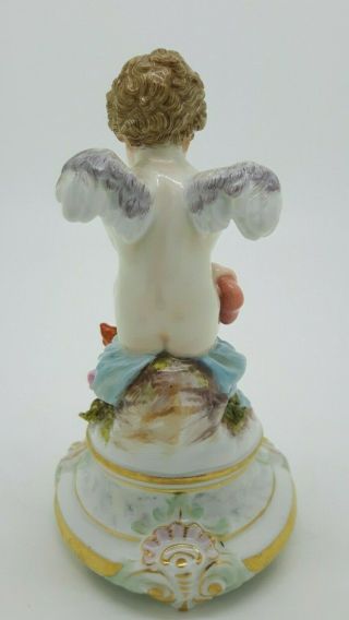 Antique Meissen Porcelain Figure Cupid Philosopher Schwabe M103 Holding Heart 4