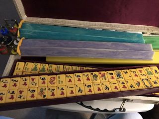 vintage mah jong set 152 tiles 2