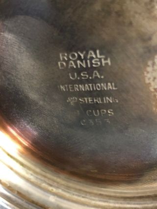VINTAGE ROYAL DANISH USA INTERNATIONAL STERLING TEA SET C353 6