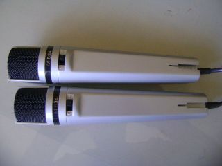 Uher M534 stereo pair vintage dynamic cardioid microphones XLR w/clips stand bar 4