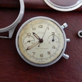 CYMA Ref 295’806 A Rare Clamshell JUMBO Chronograph Vintage 1940 Cal Valjoux 22 5
